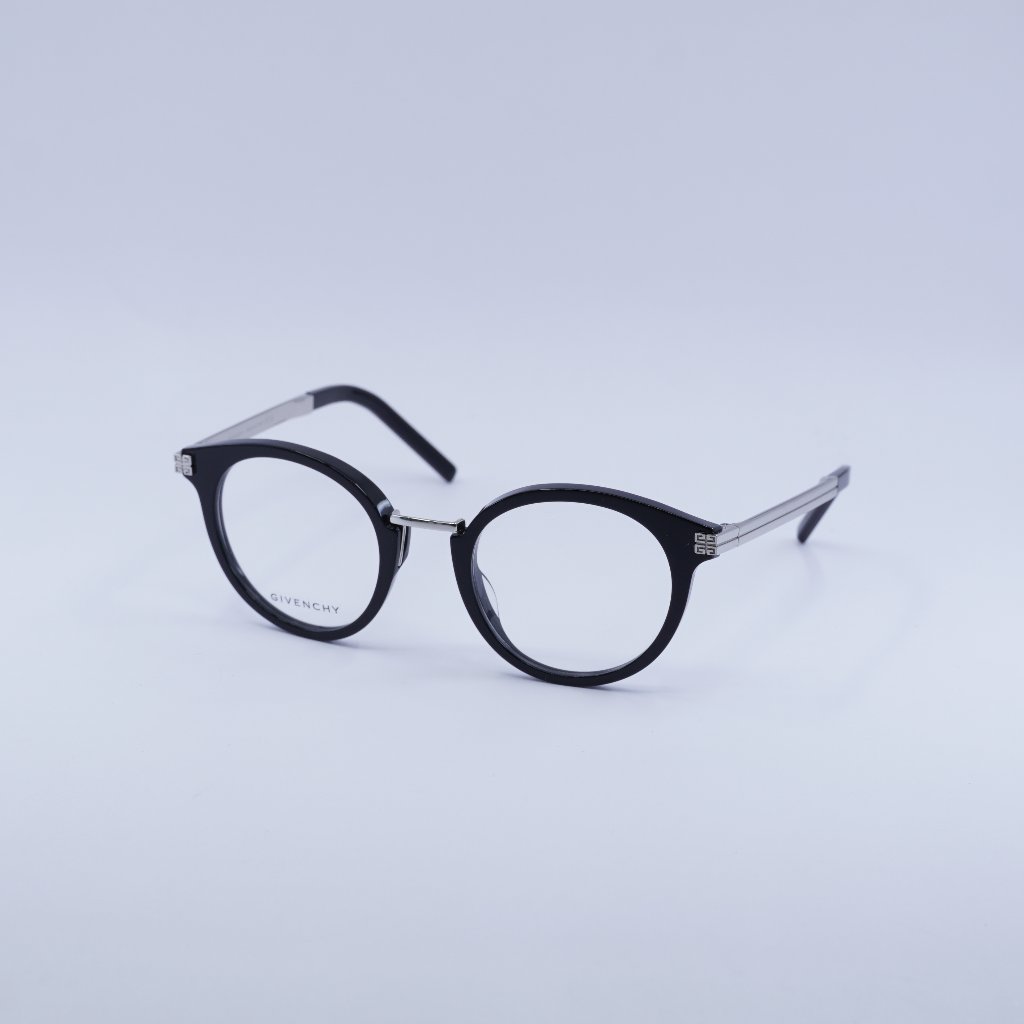 New Givenchy Gv50013u 001 Eyeglasses - Shiny Black/Silver Frame